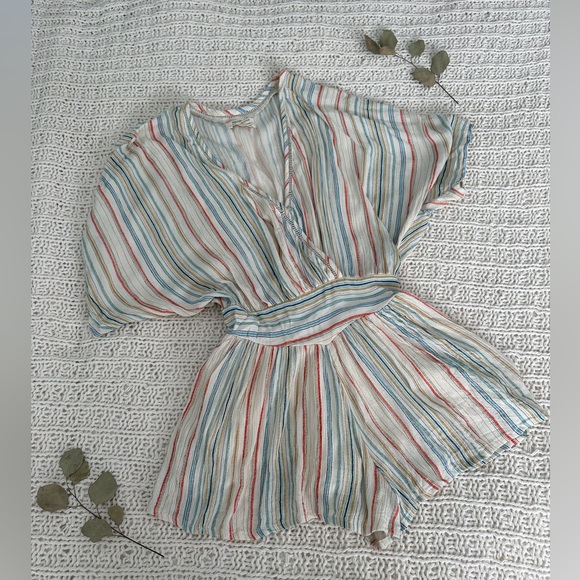 Urban Outfitters Pants - Urban Outfitters Short Sleeved Striped Romper